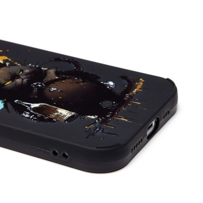 Чехол-накладка для Apple iPhone 15 (черный кот) (черный) - SC335