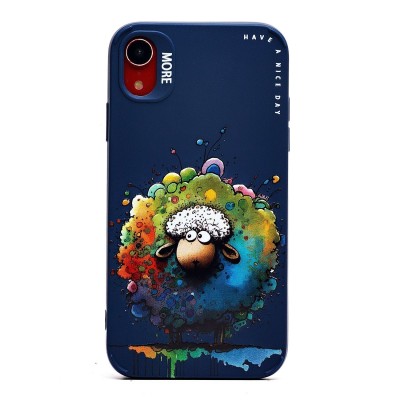 Чехол-накладка для Apple iPhone XR (овечка) (темно-синий) - SC335