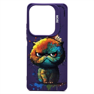 Чехол-накладка для Infinix Hot 40 Pro (кот) (фиолетовый) - SC335