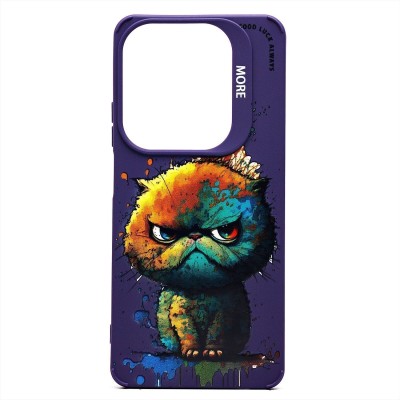 Чехол-накладка для Infinix Hot 40 (кот) (фиолетовый) - SC335 Чехол-накладка для Infinix Hot 40 (кот) (фиолетовый) - SC335