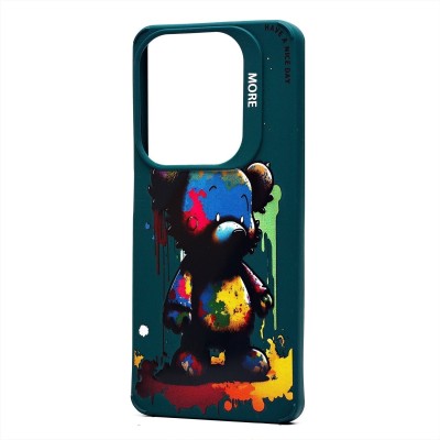 Чехол-накладка для Infinix Hot 40 (медведь) (темно-зеленый) - SC335 Чехол-накладка для Infinix Hot 40 (медведь) (темно-зеленый) - SC335