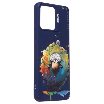 Чехол-накладка для Realme C30 (овечка) (темно-синий) - SC335