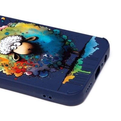 Чехол-накладка для Realme C30 (овечка) (темно-синий) - SC335