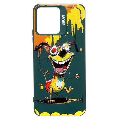 Чехол-накладка для Realme C30 (собака) (темно-зеленый) - SC335