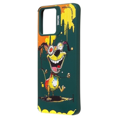 Чехол-накладка для Realme C30 (собака) (темно-зеленый) - SC335