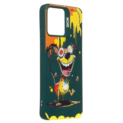 Чехол-накладка для Realme C30 (собака) (темно-зеленый) - SC335