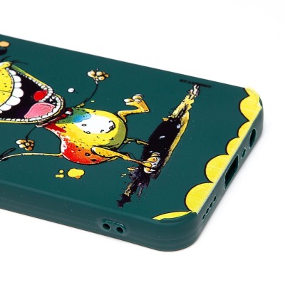 Чехол-накладка для Realme C30 (собака) (темно-зеленый) - SC335