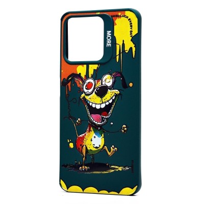 Чехол-накладка для Realme Note 50 (собака) (темно-зеленый) - SC335