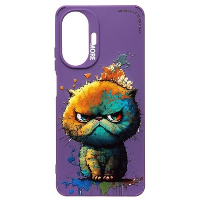 Чехол-накладка для Realme C55 (кот) (фиолетовый) - SC335