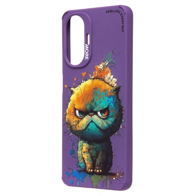Чехол-накладка для Realme C55 (кот) (фиолетовый) - SC335