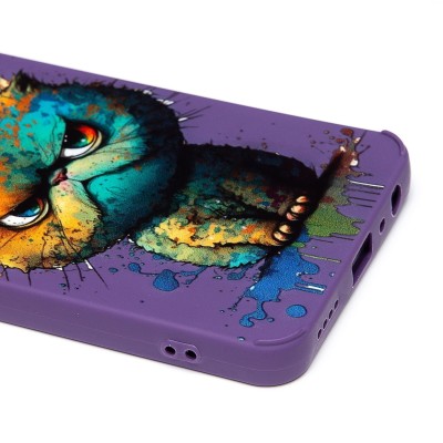 Чехол-накладка для Realme C55 (кот) (фиолетовый) - SC335