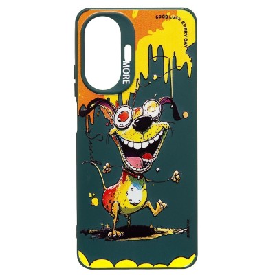 Чехол-накладка для Realme C55 (собака) (темно-зеленый) - SC335