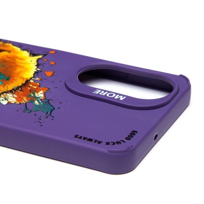 Чехол-накладка для Realme C67 4G (кот) (фиолетовый) - SC335