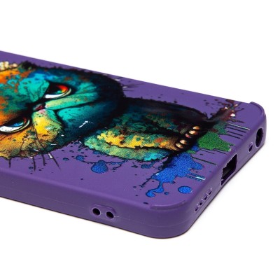 Чехол-накладка для Realme C67 4G (кот) (фиолетовый) - SC335