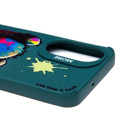 Чехол-накладка для Realme C67 4G (медведь) (темно-зеленый) - SC335