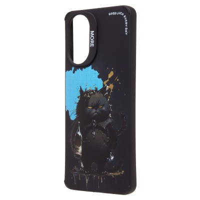 Чехол-накладка для Realme C67 4G (черный кот) (черный) - SC335