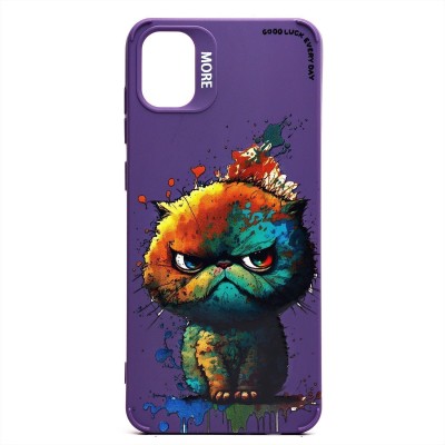 Чехол-накладка для Samsung Galaxy A05 (кот) (фиолетовый) - SC335