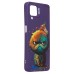 Чехол-накладка для Samsung Galaxy A12 (кот) (фиолетовый) - SC335