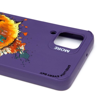 Чехол-накладка для Samsung Galaxy A12 (кот) (фиолетовый) - SC335