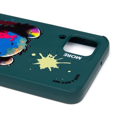 Чехол-накладка для Samsung Galaxy A12 (медведь) (темно-зеленый) - SC335 Чехол-накладка для Samsung Galaxy A12 (медведь) (темно-зеленый) - SC335