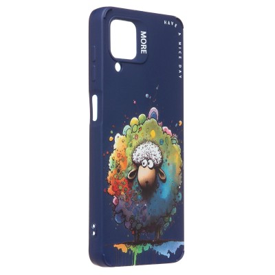 Чехол-накладка для Samsung Galaxy A12 (овечка) (темно-синий) - SC335 Чехол-накладка для Samsung Galaxy A12 (овечка) (темно-синий) - SC335