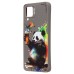 Чехол-накладка для Samsung Galaxy A12 (панда) (серый) - SC335
