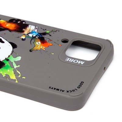 Чехол-накладка для Samsung Galaxy A12 (панда) (серый) - SC335