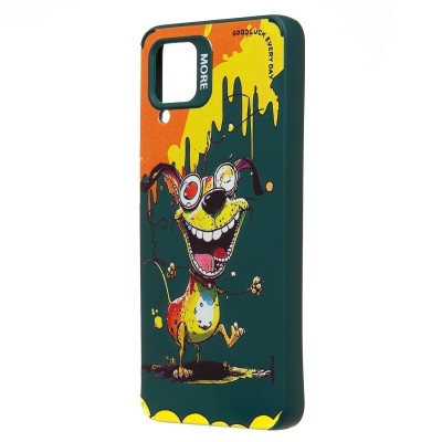 Чехол-накладка для Samsung Galaxy A12 (собака) (темно-зеленый) - SC335