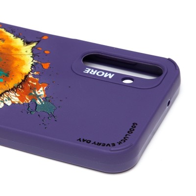 Чехол-накладка для Samsung Galaxy A14 4G (кот) (фиолетовый) - SC335 Чехол-накладка для Samsung Galaxy A14 4G (кот) (фиолетовый) - SC335