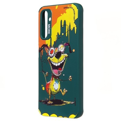 Чехол-накладка для Samsung Galaxy A14 4G (собака) (темно-зеленый) - SC335