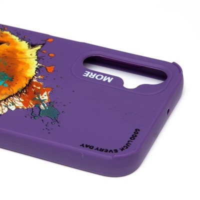 Чехол-накладка для Samsung Galaxy A24 4G (кот) (фиолетовый) - SC335