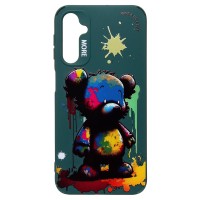 Чехол-накладка для Samsung Galaxy A24 4G (медведь) (темно-зеленый) - SC335