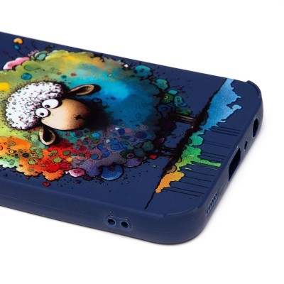 Чехол-накладка для Samsung Galaxy A24 4G (овечка) (темно-синий) - SC335