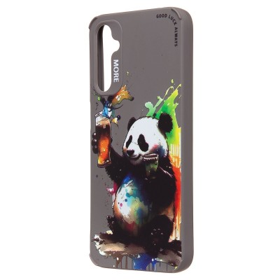 Чехол-накладка для Samsung Galaxy A24 4G (панда) (серый) - SC335