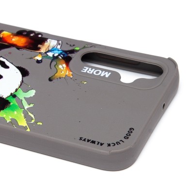 Чехол-накладка для Samsung Galaxy A24 4G (панда) (серый) - SC335