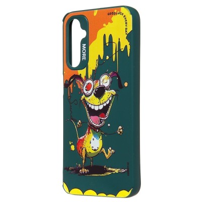 Чехол-накладка для Samsung Galaxy A24 4G (собака) (темно-зеленый) - SC335