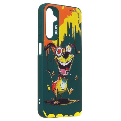 Чехол-накладка для Samsung Galaxy A24 4G (собака) (темно-зеленый) - SC335