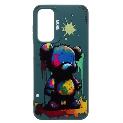 Чехол-накладка для Samsung Galaxy A25 (медведь) (темно-зеленый) - SC335