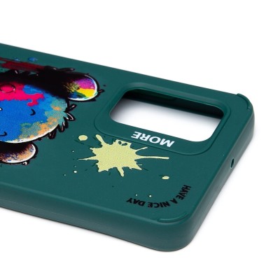 Чехол-накладка для Samsung Galaxy A32 4G (медведь) (темно-зеленый) - SC335