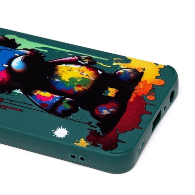 Чехол-накладка для Samsung Galaxy A32 4G (медведь) (темно-зеленый) - SC335