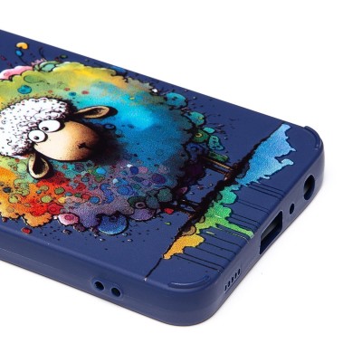 Чехол-накладка для Samsung Galaxy A32 4G (овечка) (темно-синий) - SC335