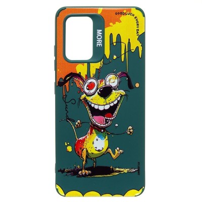 Чехол-накладка для Samsung Galaxy A32 4G (собака) (темно-зеленый) - SC335 Чехол-накладка для Samsung Galaxy A32 4G (собака) (темно-зеленый) - SC335