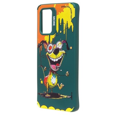 Чехол-накладка для Samsung Galaxy A32 4G (собака) (темно-зеленый) - SC335