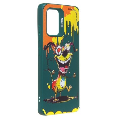 Чехол-накладка для Samsung Galaxy A32 4G (собака) (темно-зеленый) - SC335