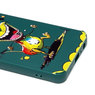 Чехол-накладка для Samsung Galaxy A32 4G (собака) (темно-зеленый) - SC335