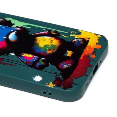 Чехол-накладка для Samsung Galaxy A34 (медведь) (темно-зеленый) - SC335