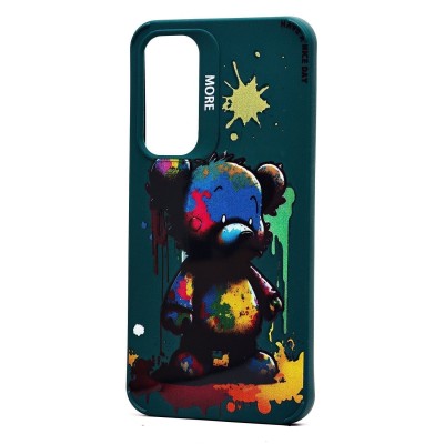 Чехол-накладка для Samsung Galaxy A35 (медведь) (темно-зеленый) - SC335