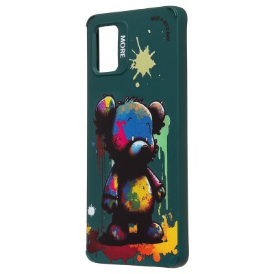 Чехол-накладка для Samsung Galaxy A51 4G (медведь) (темно-зеленый) - SC335 Чехол-накладка для Samsung Galaxy A51 4G (медведь) (темно-зеленый) - SC335