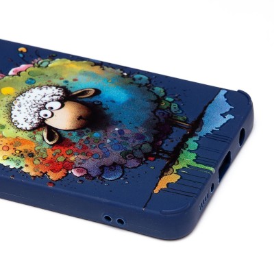 Чехол-накладка для Samsung Galaxy A51 4G (овечка) (темно-синий) - SC335