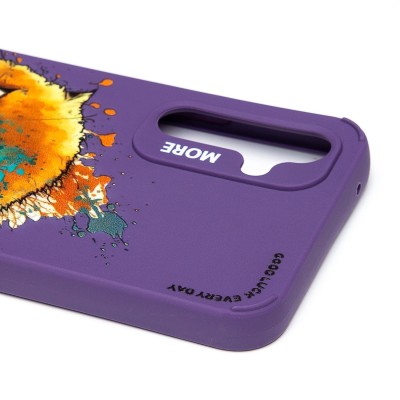 Чехол-накладка для Samsung Galaxy A54 (кот) (фиолетовый) - SC335